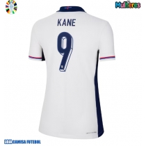 Camisa de Futebol Inglaterra Harry Kane #9 Equipamento Principal Mulheres Europeu 2024 Manga Curta